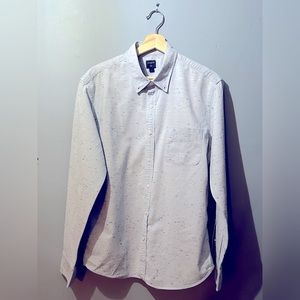 JCrew Factory Cotton Light Blue Speckled Oxford Button Down Shirt. Size Large.
